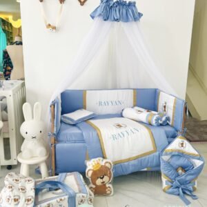 embroidered crib bumper