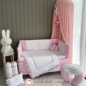 embroidered crib bumper