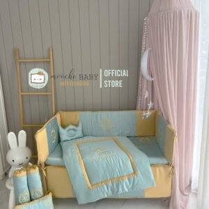 embroidered crib bumper