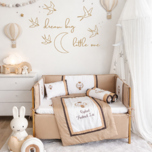 bear bedding bumper embroidery