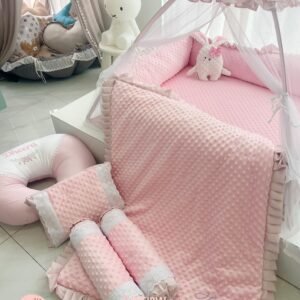 minky pink embroidery