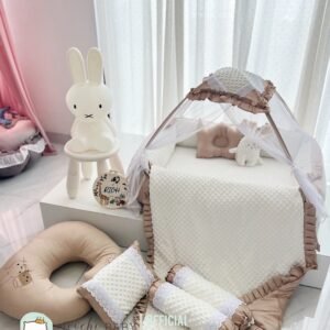 minky beige embroidery