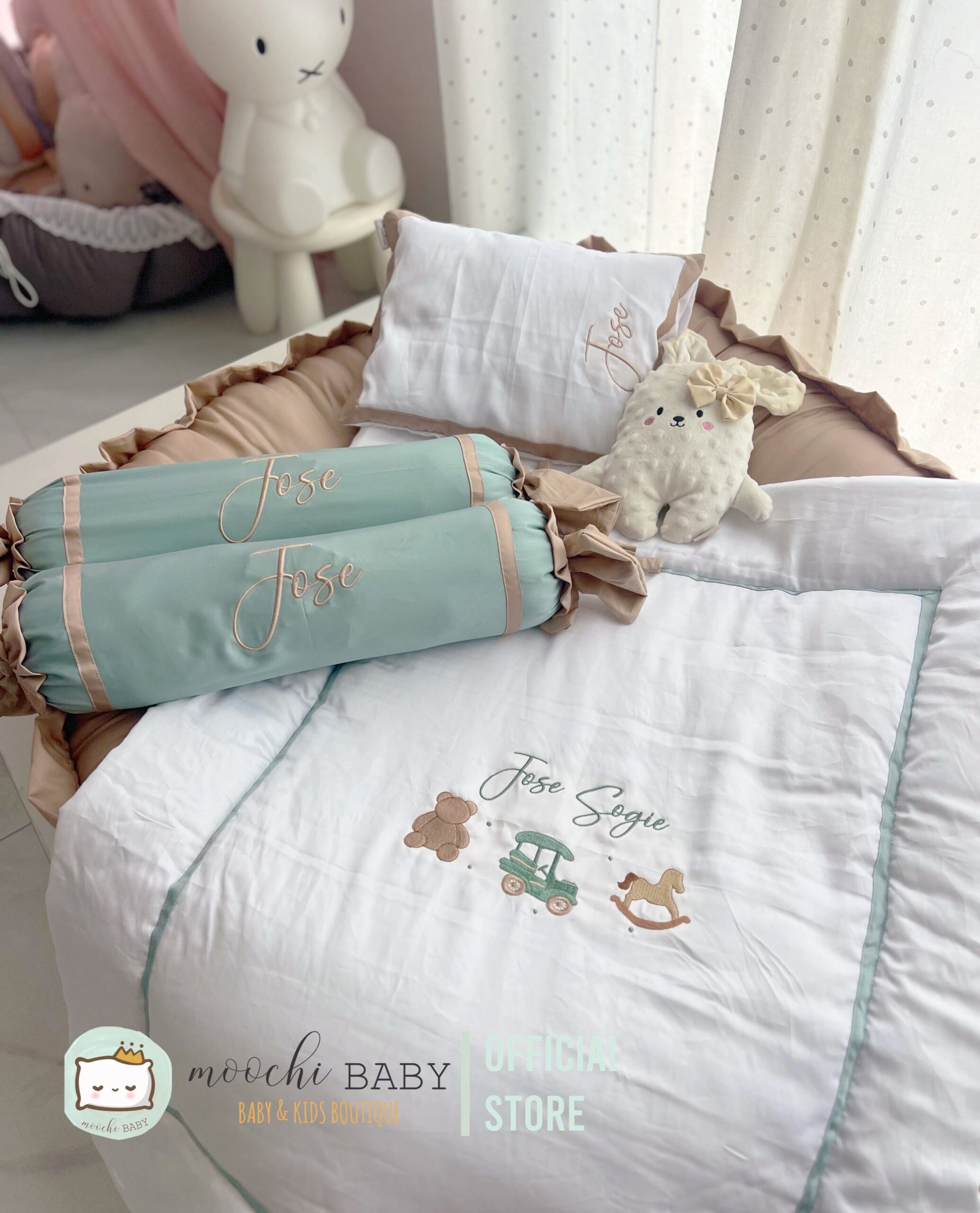 teddy & friends mint embroidery teddy & friends mint embroidery