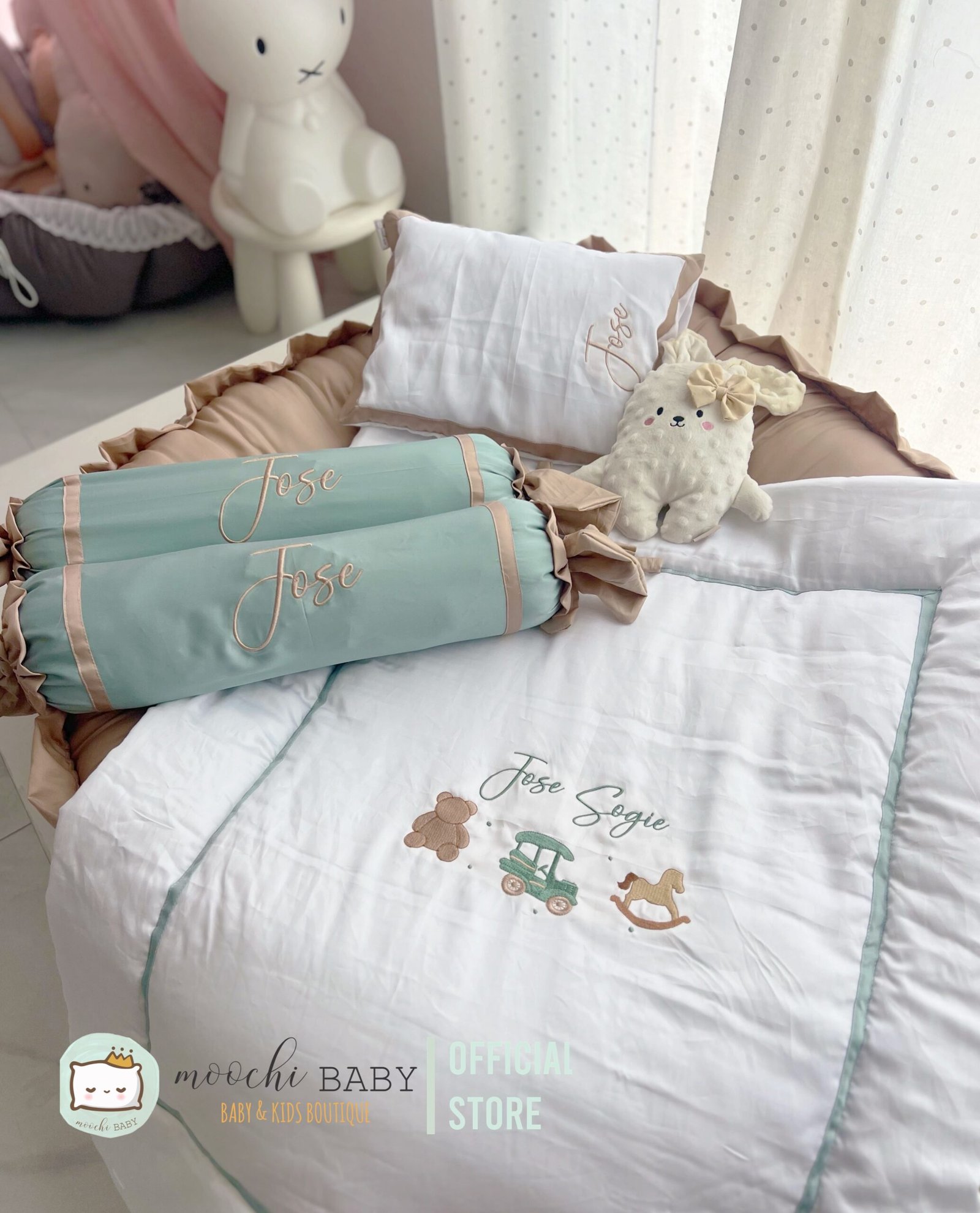 teddy & friends mint embroidery teddy & friends mint embroidery