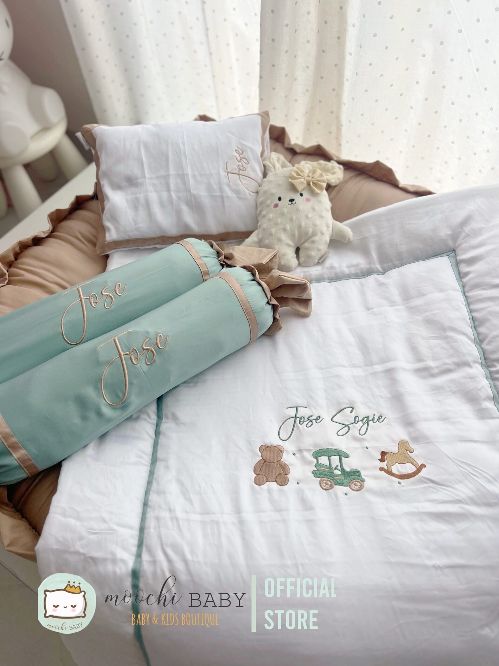teddy & friends mint embroidery teddy & friends mint embroidery