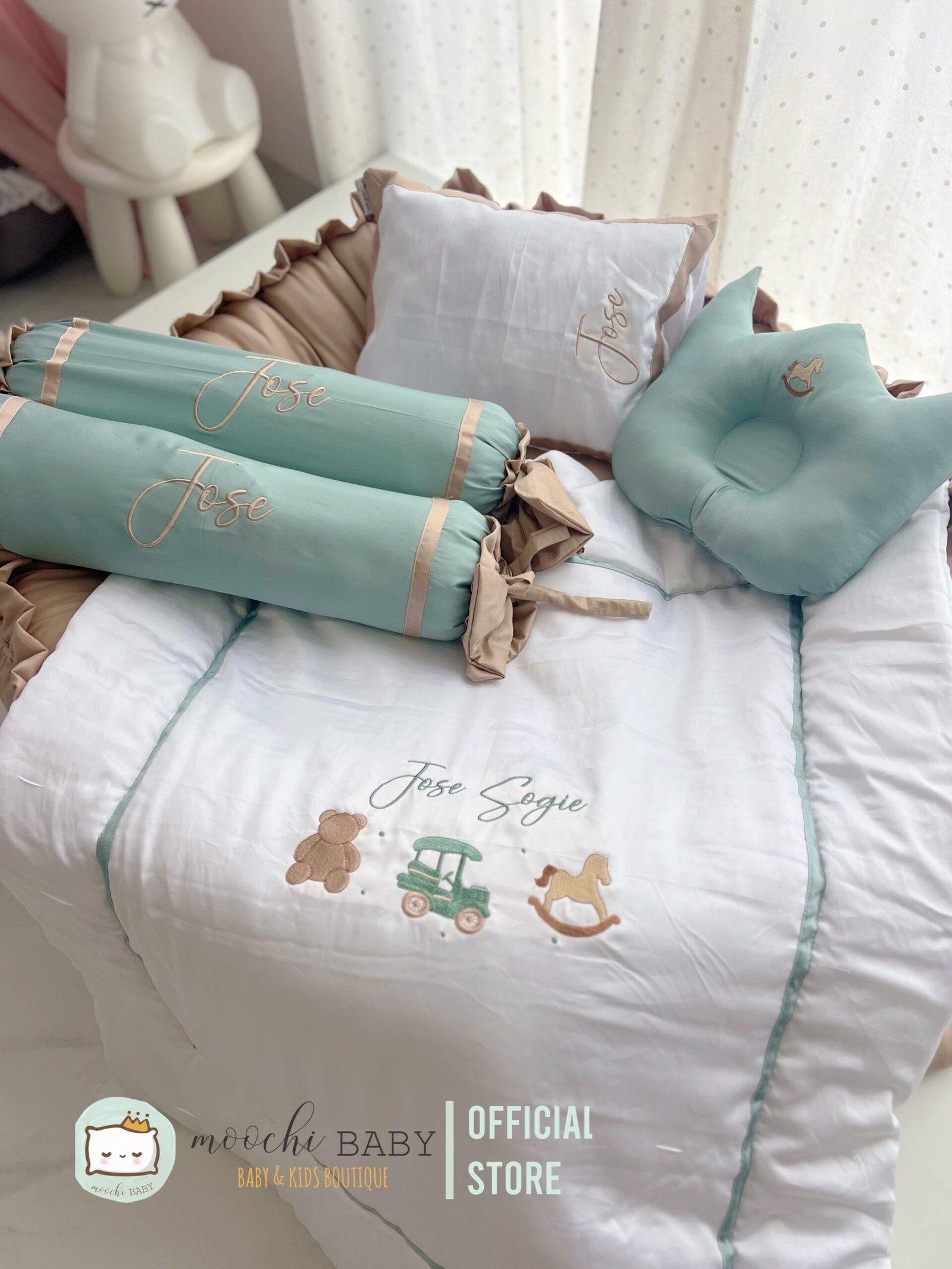 teddy & friends mint embroidery teddy & friends mint embroidery