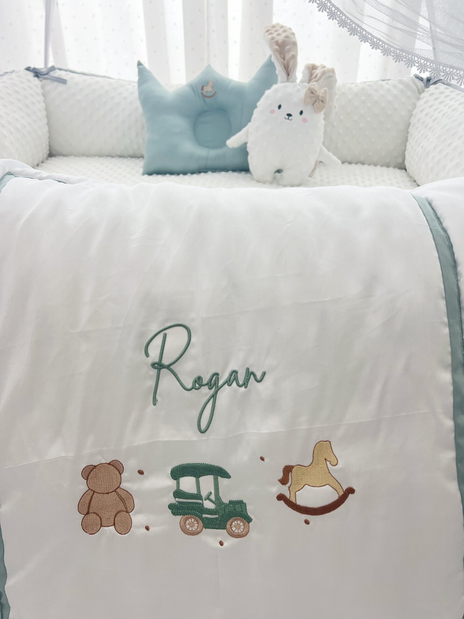 teddy & friends mint embroidery teddy & friends mint embroidery