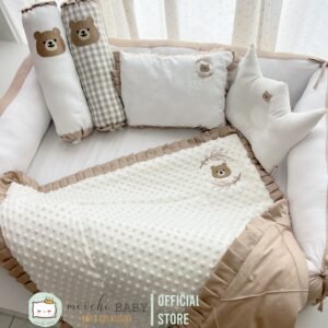 gingham bear embroidery